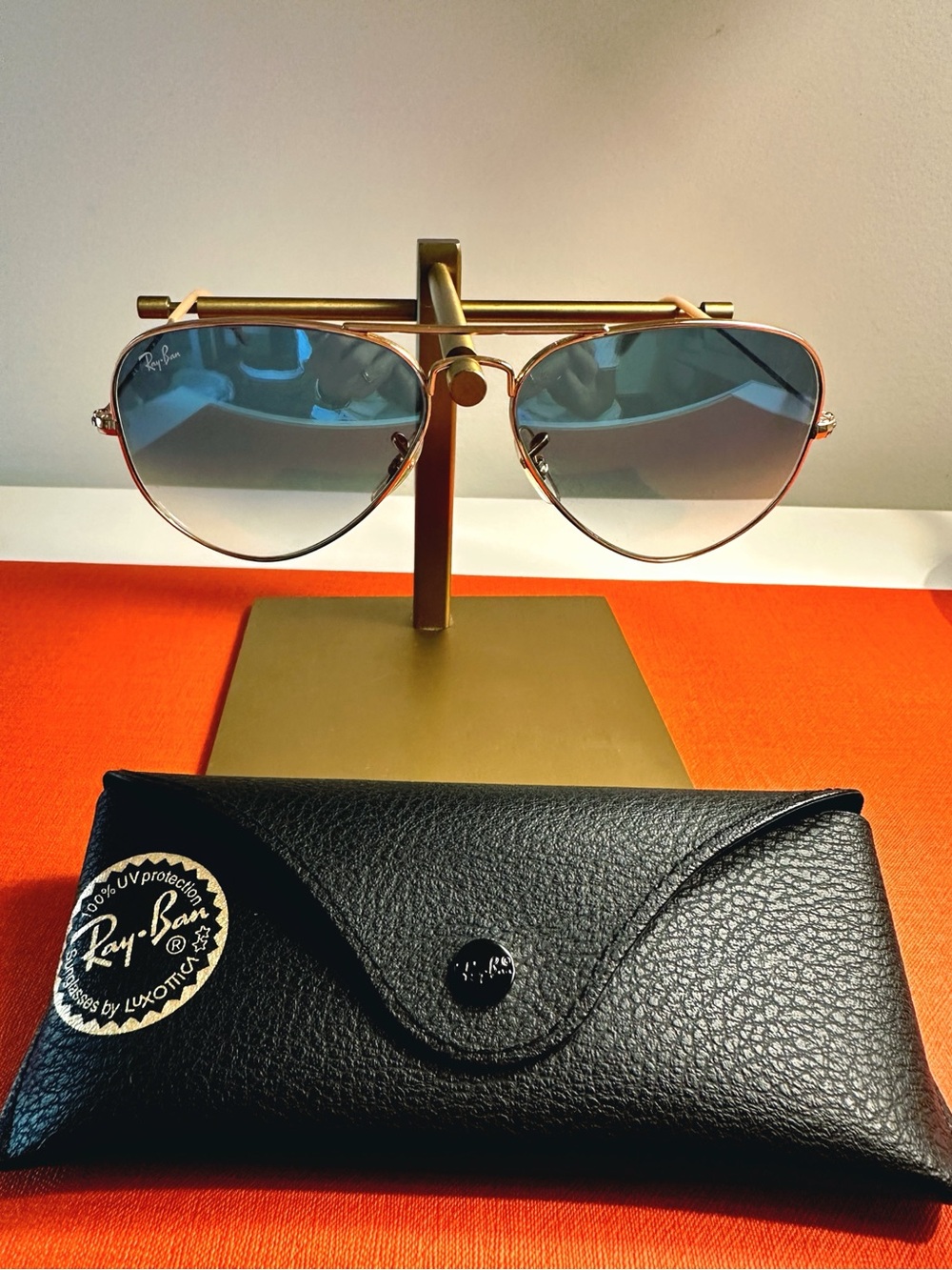 Ray-Ban RB3025 Aviator 001/3F Gold Blue Gradient Sunglasses 58mm
